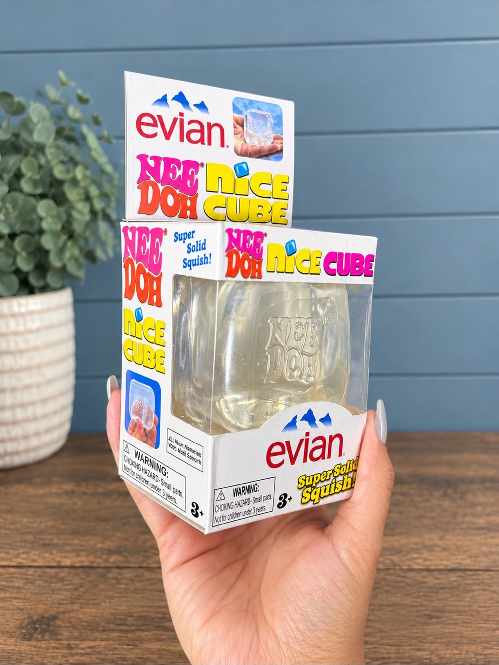 Evian NeeDoh Nice Cube Clear Super Solid Squish